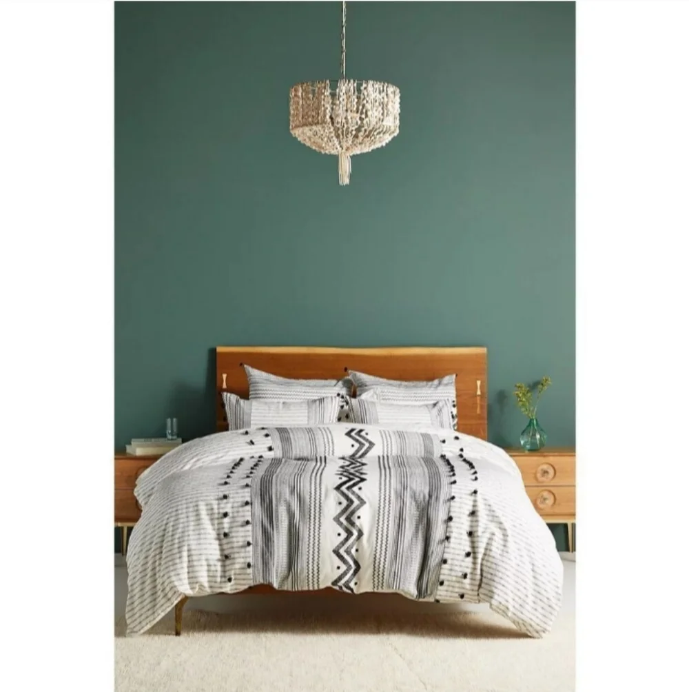Anthropologie Pendana Embellished Duvet Cover Boho Cotton